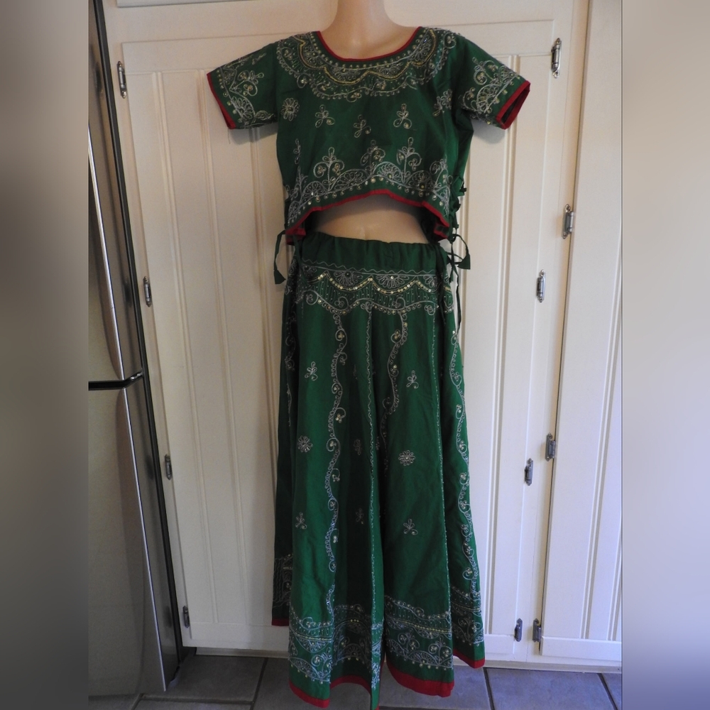 GORGEOUS Green Embroidered Two-Piece Set